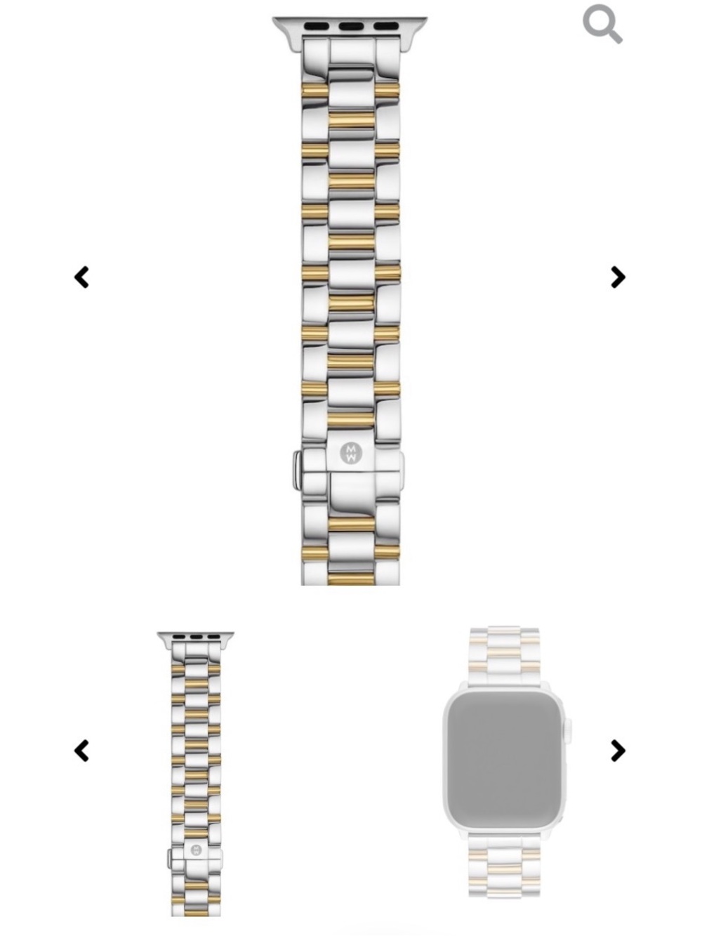 Michele Two-Tone Stainless Steel and 18k Gold Plated Link Smartwatch Band